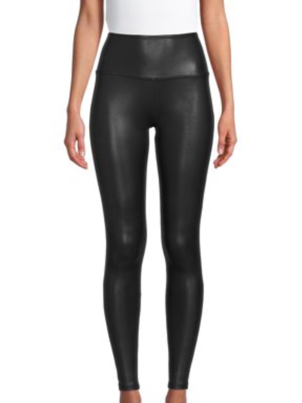 Time And Tru XXXL High-Waist Faux Leather Leggings - Black